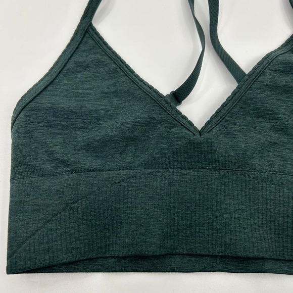 Lululemon Sports Bra Green Ebb to Street Cross back Straps Heathered Fuel Green - Picture 2 of 8